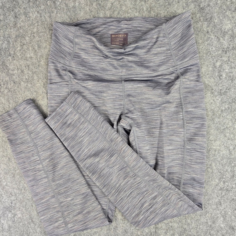 Mondetta Leggings Womens Small Grey Purple Space Dye High Rise Side Pockets